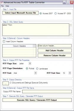 Advanced Access To RTF Table Converter
