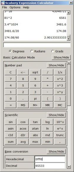 Scabery Expression Calculator